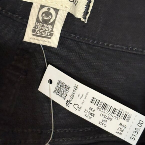 NWT Madewell Kick Out Crop Jeans 30P Black NEW Fits Small 25.5" Inseam - Picture 7 of 9